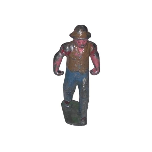 Barclay/Manoil Lead Figure, Vintage Railroad Worker 1950s France, 2.25" Tall - Picture 1 of 6